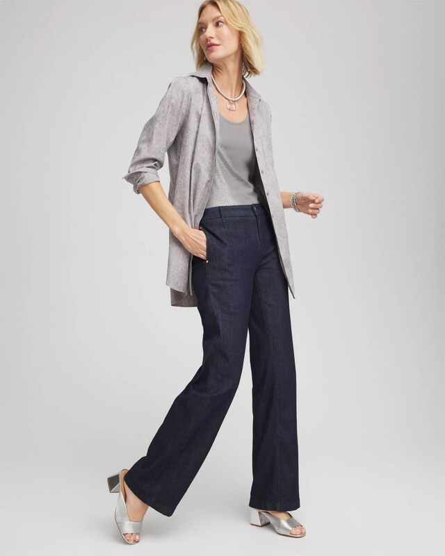 No Iron Lace Jacquard Stretch Tunic - image 2